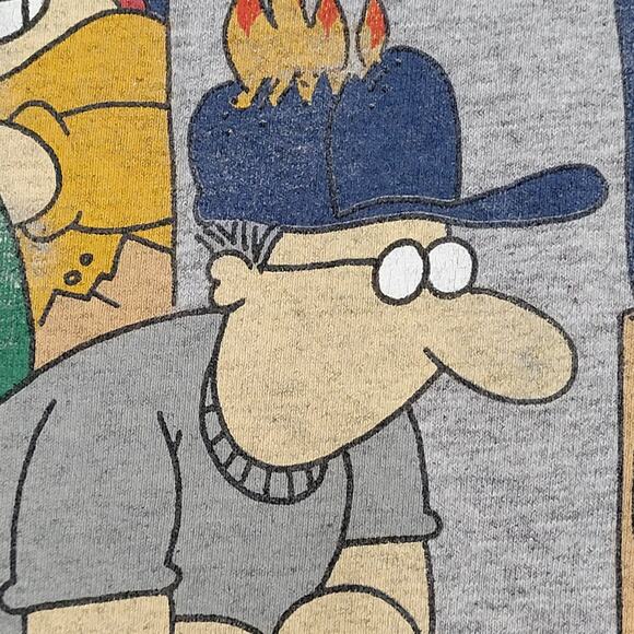 Vintage Funny Firefighter Couch-Potato Shirt Large 22x28 Gray - Picture 9 of 14